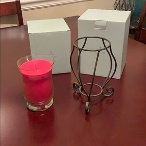 PartyLite Stand and jar candle in Cherry Orchard